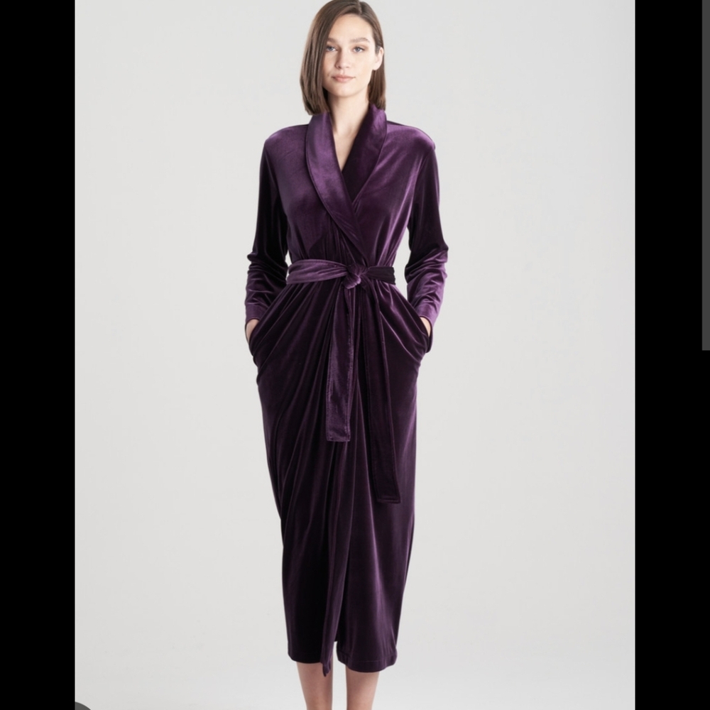 NATORI purple velour robe
